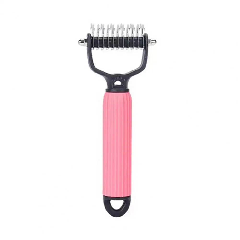 Pet Detangling Comb Handheld Dogs Cats Undercoat Rake Double-Sided Stainless Steel Teeth Deshedding Grooming Brush for Shedding