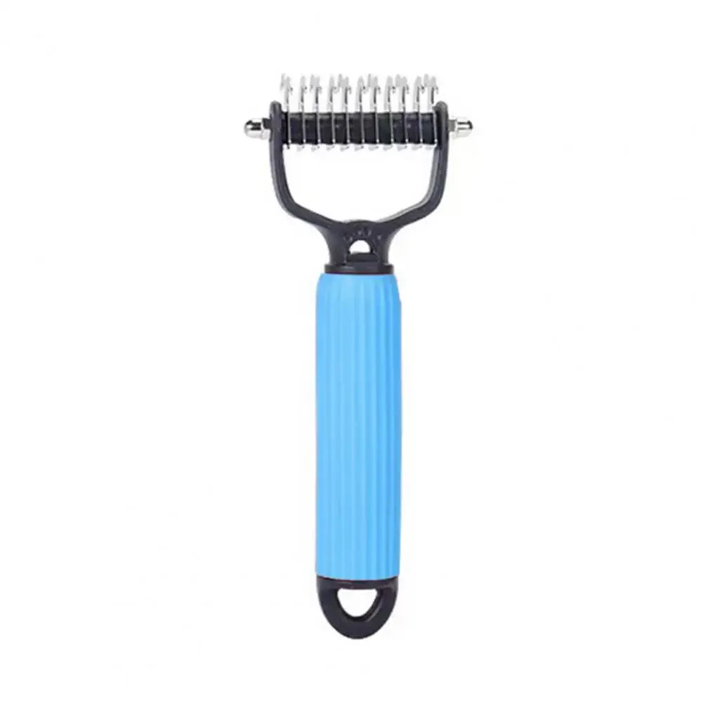 Pet Detangling Comb Handheld Dogs Cats Undercoat Rake Double-Sided Stainless Steel Teeth Deshedding Grooming Brush for Shedding