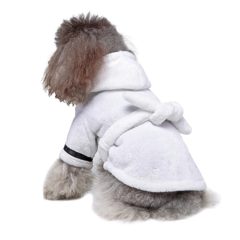 Pet Dog Towel Pajama with Hood Thickened Luxury Dog Bathrobe Quick Drying and Super Absorbent Dog Towel Puppy Shower Gown
