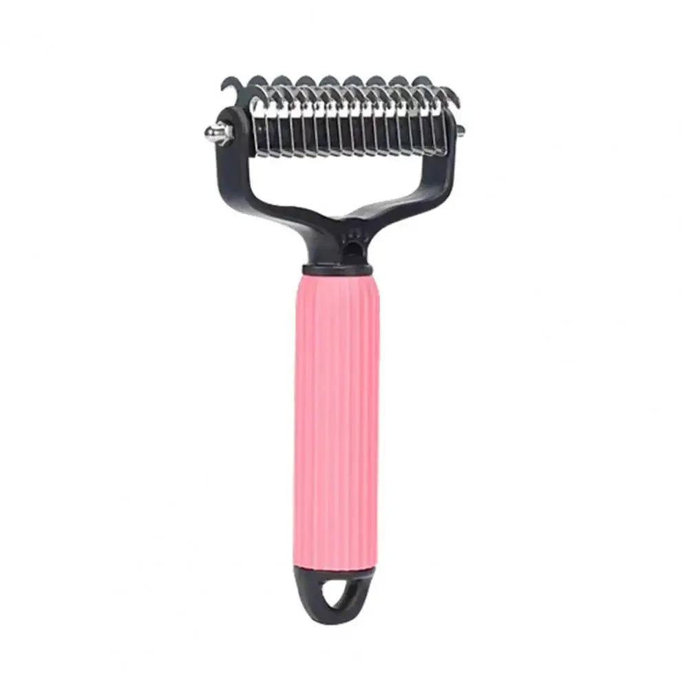 Pet Detangling Comb Handheld Dogs Cats Undercoat Rake Double-Sided Stainless Steel Teeth Deshedding Grooming Brush for Shedding