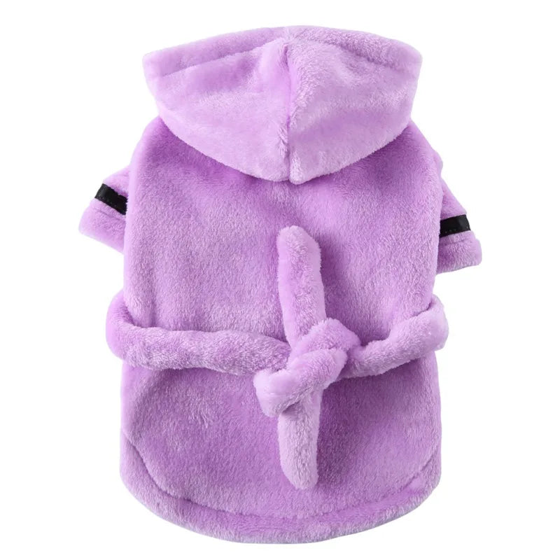 Pet Dog Towel Pajama with Hood Thickened Luxury Dog Bathrobe Quick Drying and Super Absorbent Dog Towel Puppy Shower Gown
