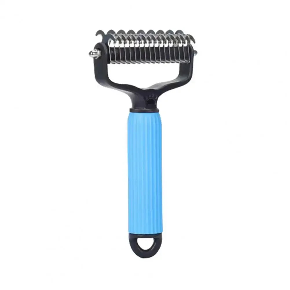 Pet Detangling Comb Handheld Dogs Cats Undercoat Rake Double-Sided Stainless Steel Teeth Deshedding Grooming Brush for Shedding
